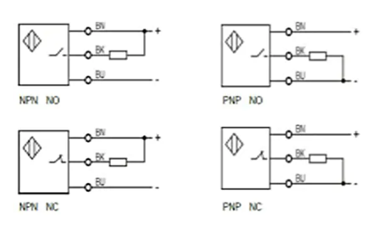     M12 photoelectric sensor through beam PNP NPN NO NC NO+NC Sn=5m