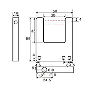 FSU30 trough type photoelectric sensor through beam NPN PNP NO NC Sn=30mm