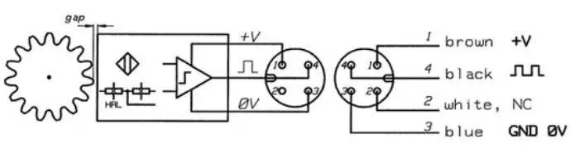 KJT--D12A differential Hall-Effect speed sensor 8-32DVC