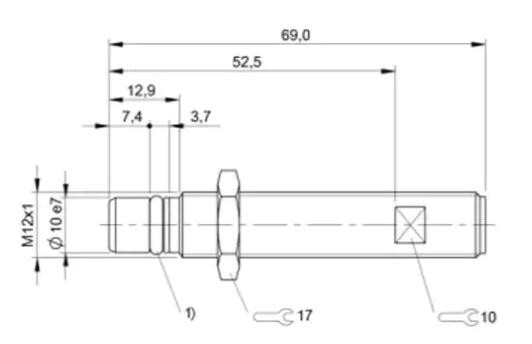 M12 high pressure proximity sensor 500bar L=69mm with M12 connector