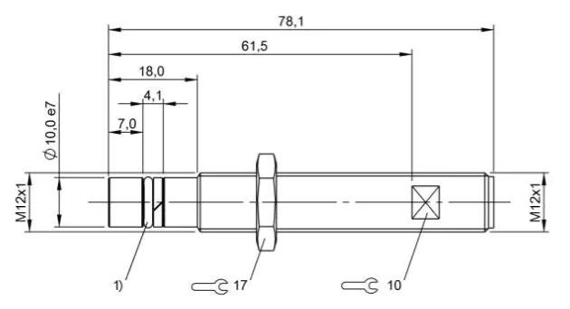 M12 high pressure proximity sensor 500bar L=78mm with M12 connector