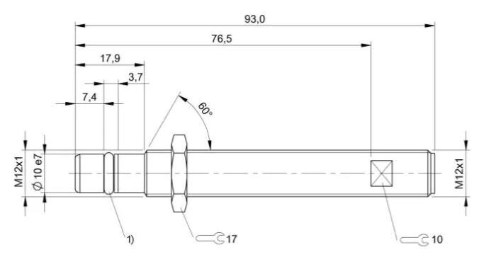 M12 high pressure proximity sensor 500bar L=93mm with M12 connector