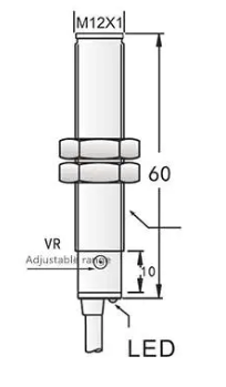     M12 photoelectric sensor diffuse PNP NPN NO NC NO+NC Sn=0.1/0.2/0.3m adjustable
