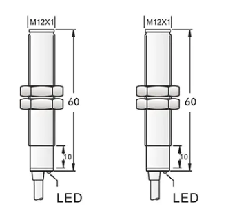     M12 photoelectric sensor through beam PNP NPN NO NC NO+NC Sn=5m