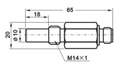 M14 high pressure proximity sensor 500bar L=65mm with M12 connector