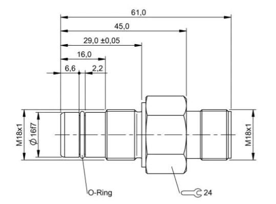 M18 high pressure proximity sensor 500bar L=61mm with M12 connector