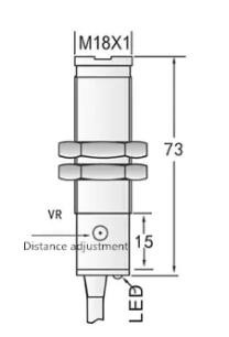 M18 photoelectric sensor diffuse adjustable PNP NPN NO NC NO+NC Sn=0.7/1m