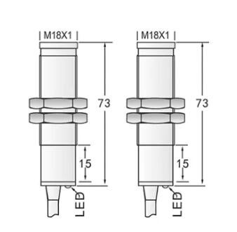 M18 photoelectric sensor through beam PNP NPN NO+NC NO NC Sn=15m