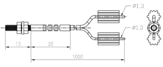 M3 fiber optic sensor probes diffuse&optical sensor PNP/NPN Sn=40mm