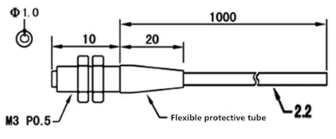 M3 fiber sensor through beam PNP/NPN Sn=1000mm