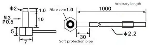 M3 fiber sensor through beam PNP/NPN Sn=1m stainless steel