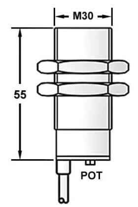 M30 inductive proximity sensor shielded AC NO NC Sn10mm connector