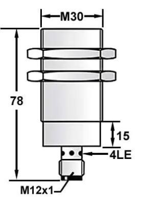 M30 inductive proximity sensor shielded DC NO NC Sn15/22mm connector