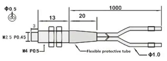 M4 fiber optic sensor diffuse PNP/NPN Sn=0-80mm