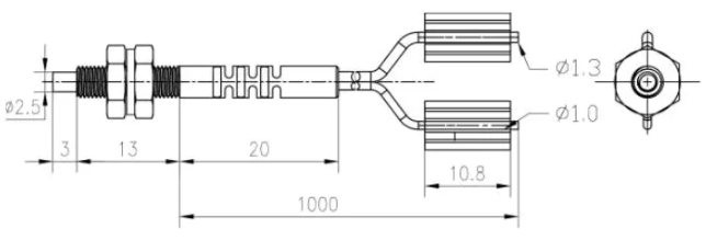 M4 fiber optic sensor through beam PNP/NPN Sn=1000mm core 0.5