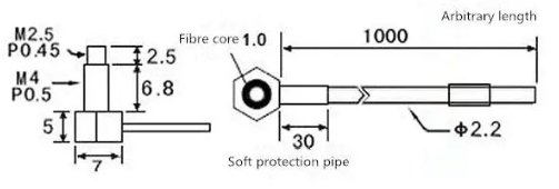 M4 fiber quality sensor through beam PNP/NPN Sn=1m stainless steel optical sensor