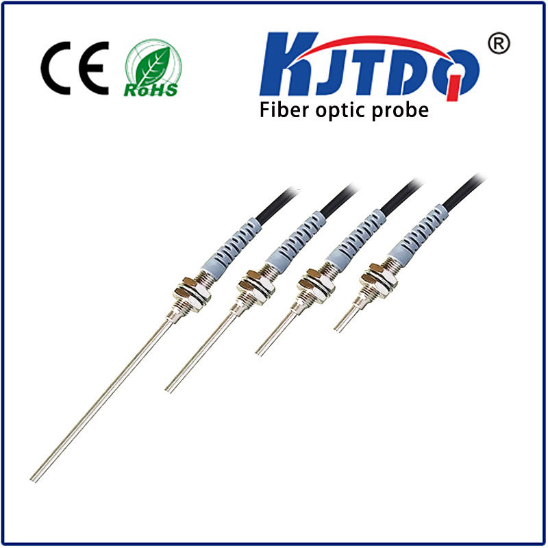 M6 fiber sensor probe diffuse PNP/NPN Sn=90mm stainless steel