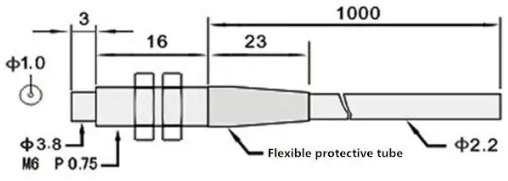M6 fiber sensor through beam PNP/NPN Sn=0-1000mm nickel plated brass
