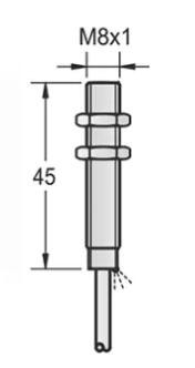 M8*45mm inductive proximity sensor shielded AC NO NC Sn=2mm IP67