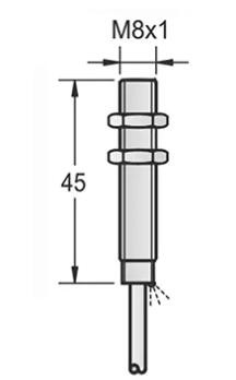 M8 capacitive proximity sensor shielded PNP NPN NO NC Sn=1mm IP67