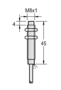 M8 inductive proximity sensor unshielded 10-36VDC NO NC Sn=2mm