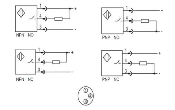 M8 inductive proximity sensor unshielded DC PNP NPN NO NC Sn=4mm/6mm