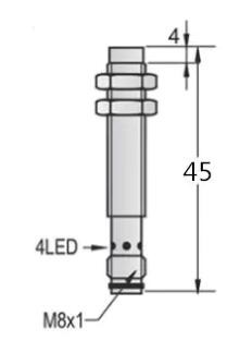 M8 inductive proximity sensor unshielded DC PNP NPN NO NC connector