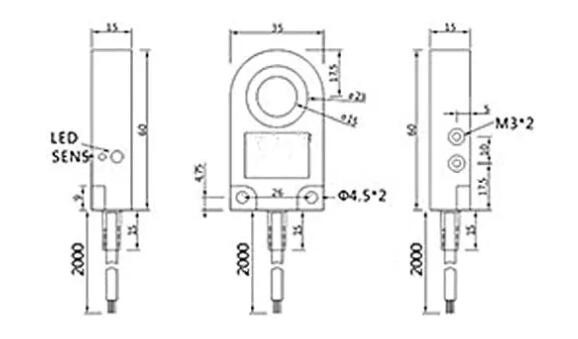 Ring inductive proximity sensor Switch ABS NPN PNP NO NC Sn=0-12mm IP67