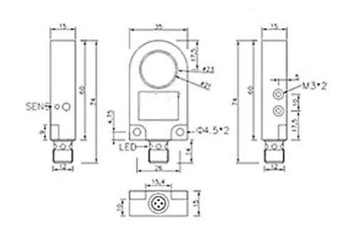 Ring type proximity sensor ring sensor ABS 10-36VDC NPN PNP NO NC Sn=0-17mm